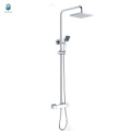 KL-06 china supplier with soap shelf toilet hardware accessory solid copper surface mounted sliding bar shower set